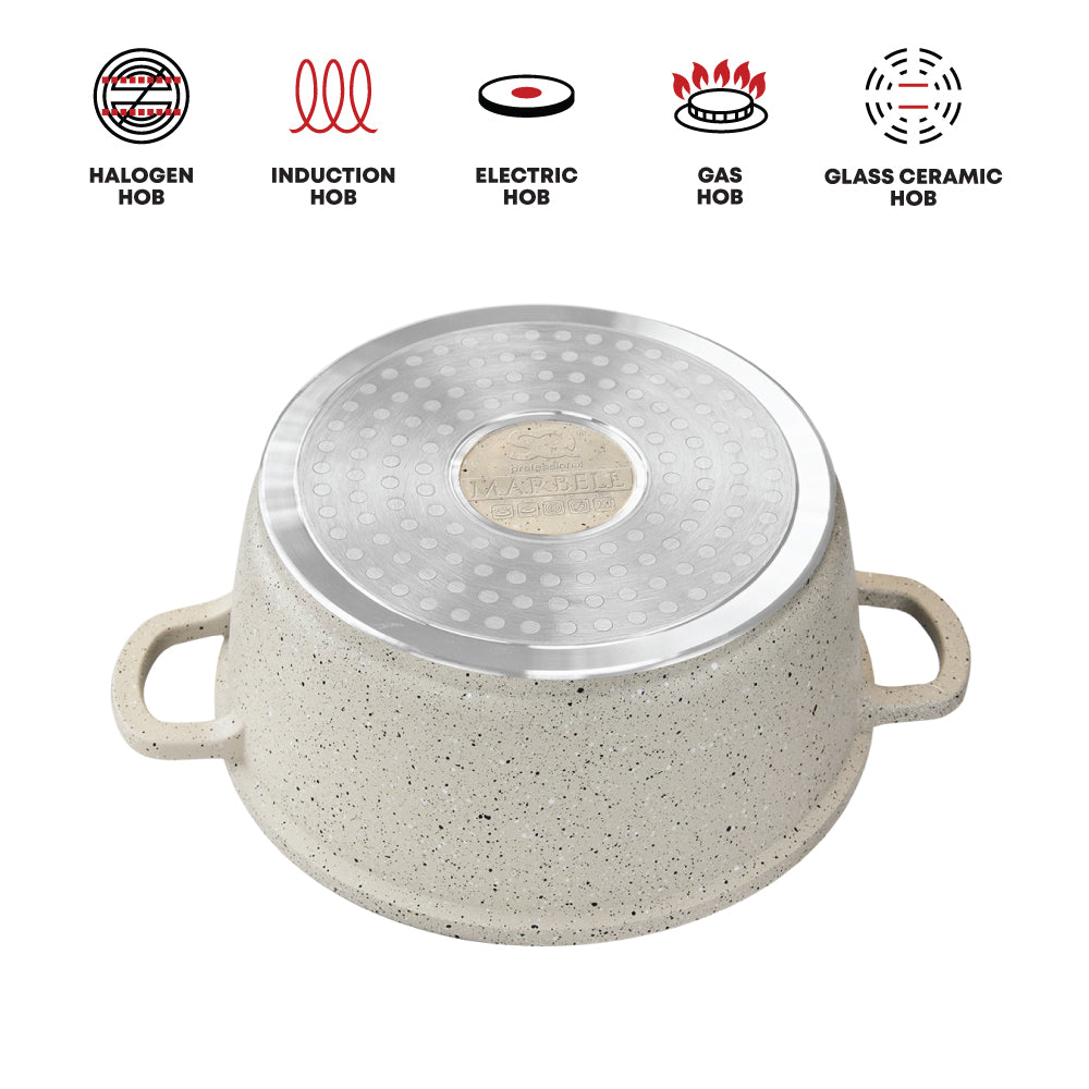 Nea Marbell Stockpot Set 5pc Natura Cream