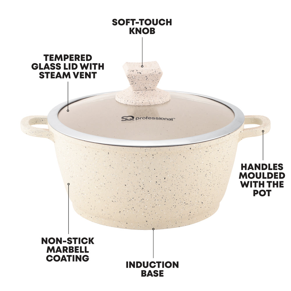 Nea Marbell Stockpot Set 5pc Natura Cream