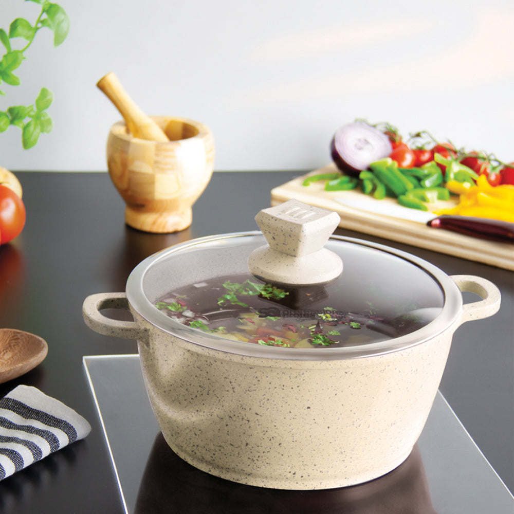 Nea Marbell Stockpot Set 5pc Natura Cream