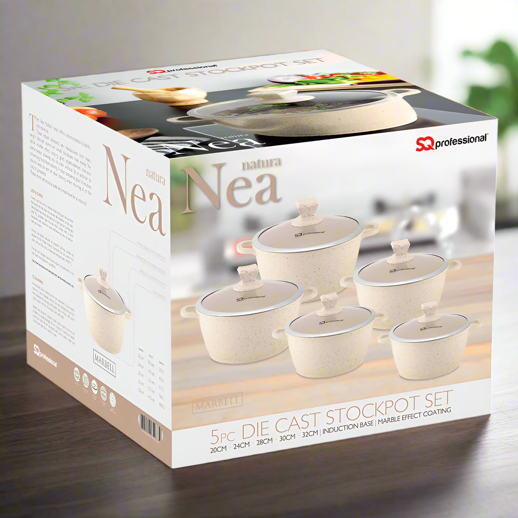 Nea Marbell Stockpot Set 5pc Natura Cream