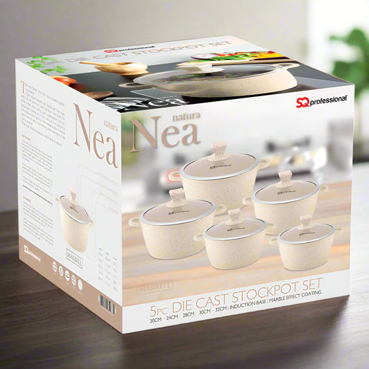 Nea Marbell Stockpot Set 5pc Natura Cream
