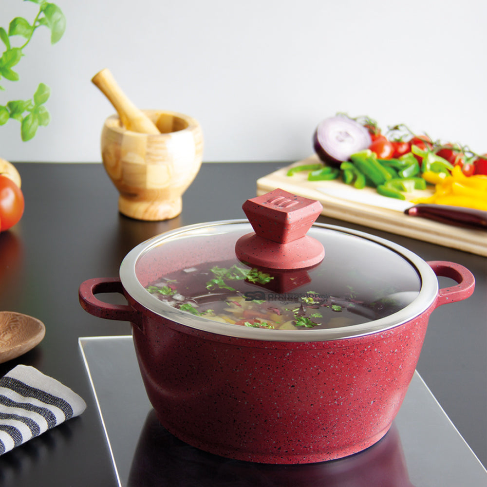 Nea Marbell Stockpot Set 5pc Rossa Red