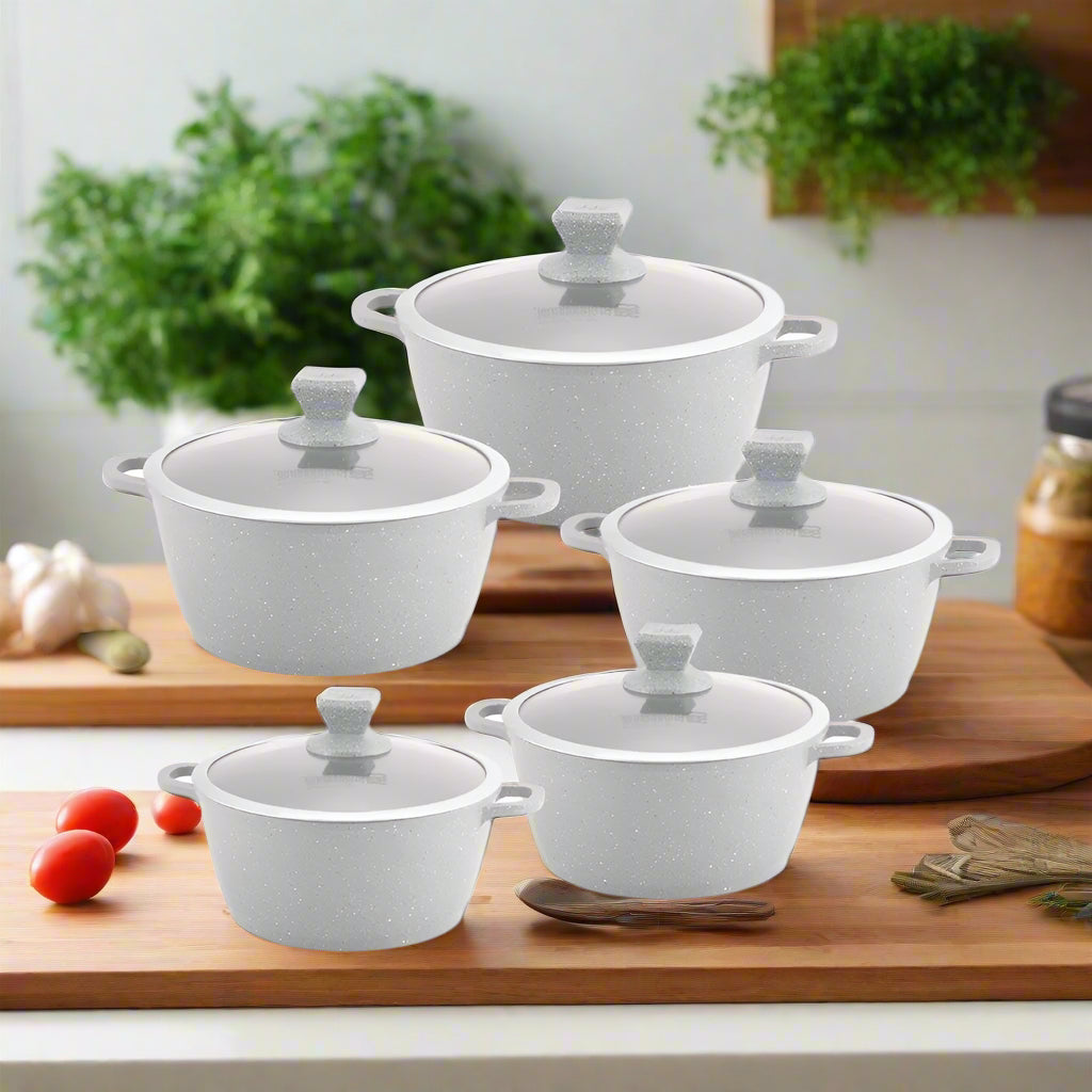 Nea Marbell Stockpot Set 5pc Grigio Grey