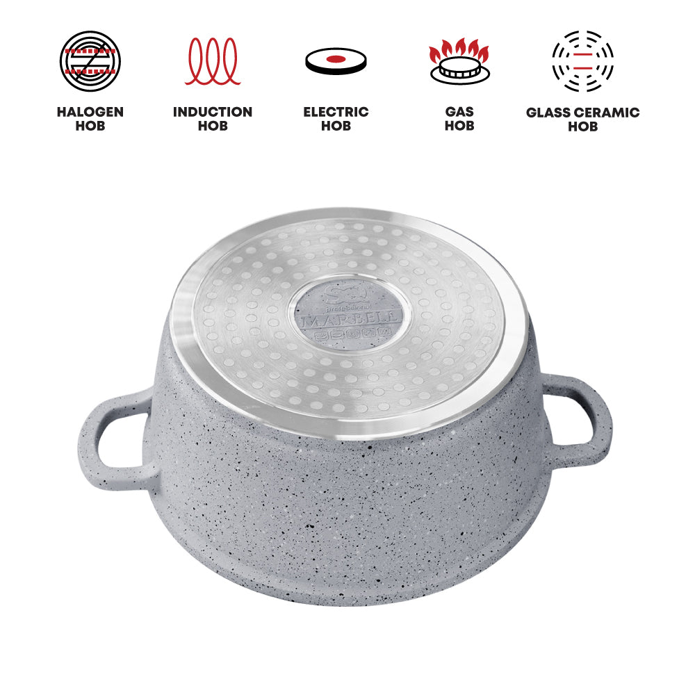 Nea Marbell Stockpot Set 5pc Grigio Grey