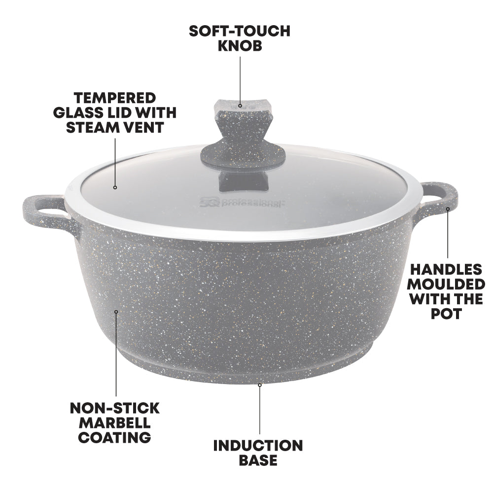 Nea Marbell Stockpot Set 5pc Grigio Grey