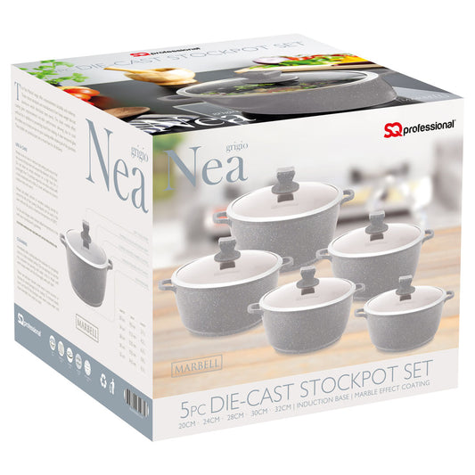 Nea Marbell Stockpot Set 5pc Grigio Grey