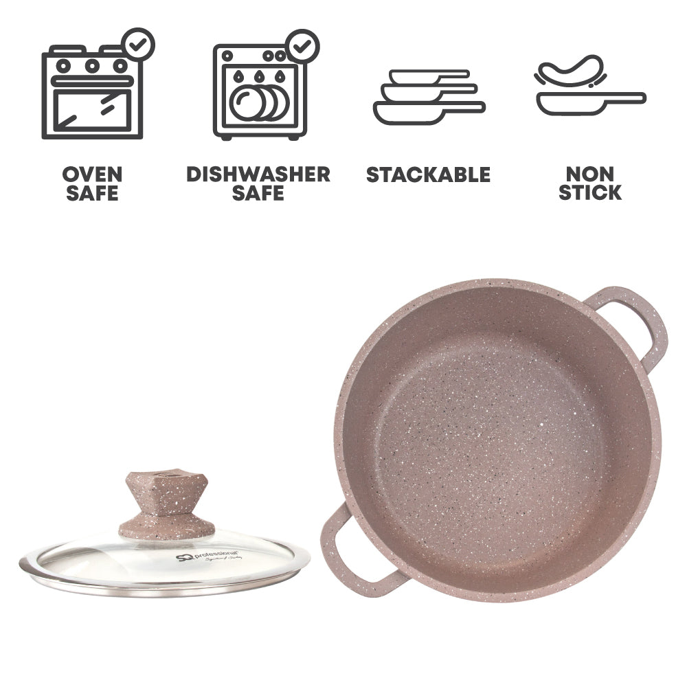 Nea Marbell Stockpot Set 5pc Marfil Brown