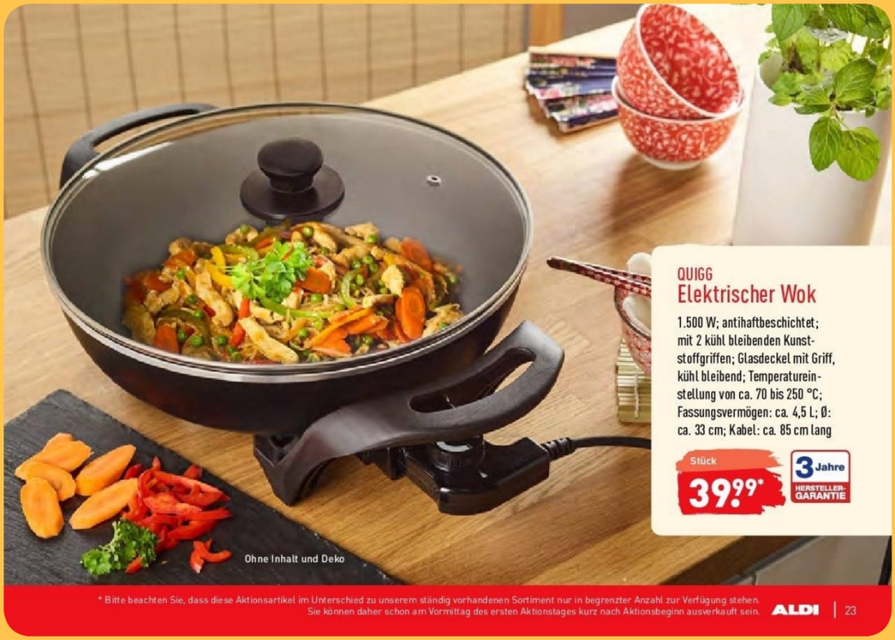 QUIGG ELECTRIC PAN WOK